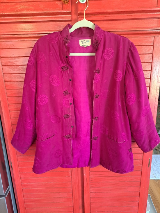 Double H Jackets & Blazers - Vintage Fuchsia Mandarin Collar Jacket - Double Horse See Description Silk